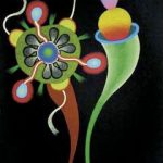 Duas Flores Uranianas Pastel oleoso s/ cartão 100 x 70 cm, 1999.