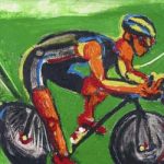 Rubens Gerchman O ciclista verde ecológico Óleo Sobre Tela 50 x 70 cm, 2004