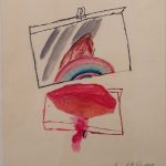 Fígado ou Carne, Guache, tinta, tinta ecoline e nanquim sobre papel, 40 x 30 cm, 1968.