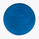 Bob N, Stardust Blue, fita azul sobre disco Willi Nelson, 50 cm de diâmetro