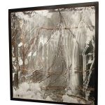Ricardo Becker, Cisco, Espelho, vidro, galhos e talco, 100 x 100 cm, 2013.