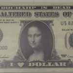 016 – Camille Kachani, I Love Dollar – Série moeda vigente, Fotografia Digital Sobre MDF, 28 x 65 cm, 2004