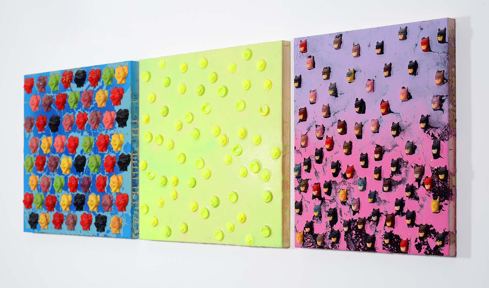 Bruno Miguel, Smile -Candy Series, Poliester, resina e spray sobre madeira, 50 x 145 cm, 2017 (lateral)