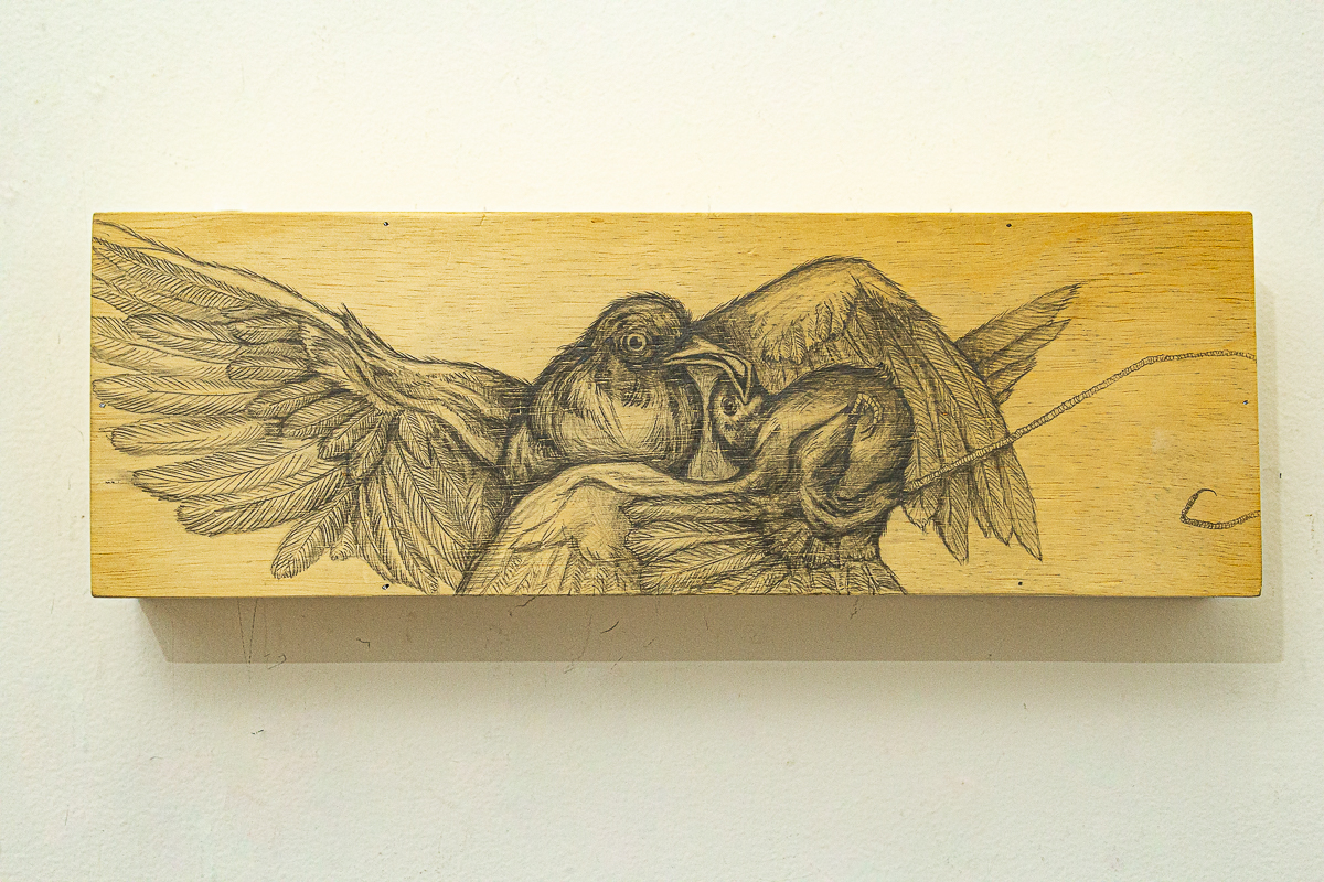 Vítor Mizael, Sem Título, Grafite sobre madeira, 20 x 60 x 10 cm, 2015