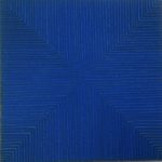 Marcos Coelho Benjamim Quadrado Azul Zinco pintado em Azul 50 x 50 cm.