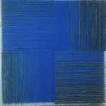 Marcos Coelho Benjamim Quadrado Azul Zinco pintado em Azul 50 x 50 cm.
