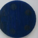 Marcos Coelho Benjamim Roda Zinco pintado em Azul 80 cm de diâmetro.