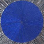 Marcos Coelho Benjamim Quadrado Azul Zinco Oxidado pintado em Azul 80 x 80 cm.