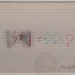 Anna Bella Geiger, Equacões, frottage,grafite e lápis de cor sobre folha de caderno, 22 x 31 cm, 1978.