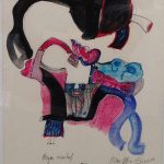 Anna Bella Geiger, Órgão Ocidental, Guache e nanquim sobre papel, 33 x 23 cm, 1966.