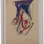 Anna Bella Geiger, Série Vicerais, Guache e Nanquim sobre papel, 36 x 26 cm, 1967.