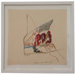 Anna Bella Geiger, Vicerais com asas, Guache e nanquim sobre papel, 30 x 38 cm, 1969