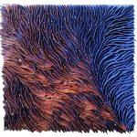 Marcos Coelho Benjamim, Quadrado, Zinco oxidado pintado em Azul e Cobre, 50 x 50 cm, 2015.