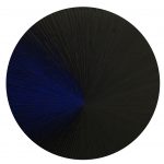Marcos Coelho Benjamim, Roda, Zinco oxidado pintado em Azule preto, 110 cm de diâmetro, 2015.