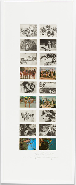 Anna Bella Geiger, Brasil Nativo-Brasil Alienígena, Fotografia e 18 cartões postais, 138 x 48 cm, 1977.