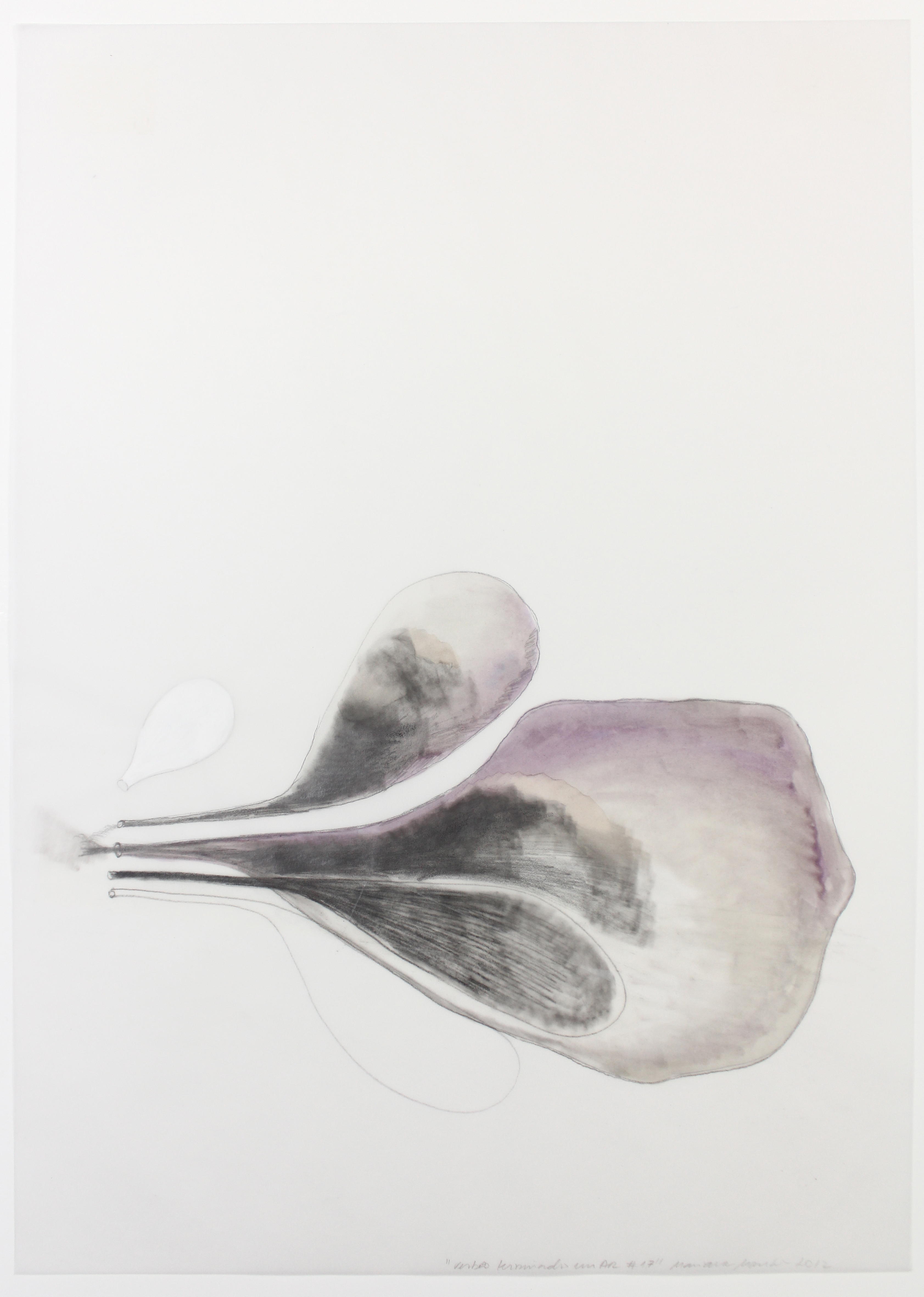 Mariana Manhães, Verbos Terminados em AR # 17, Lápis, marcador, fita dupla face, líquido corretivo, papel vegetal, 29,7 x 42 cm, 2012.