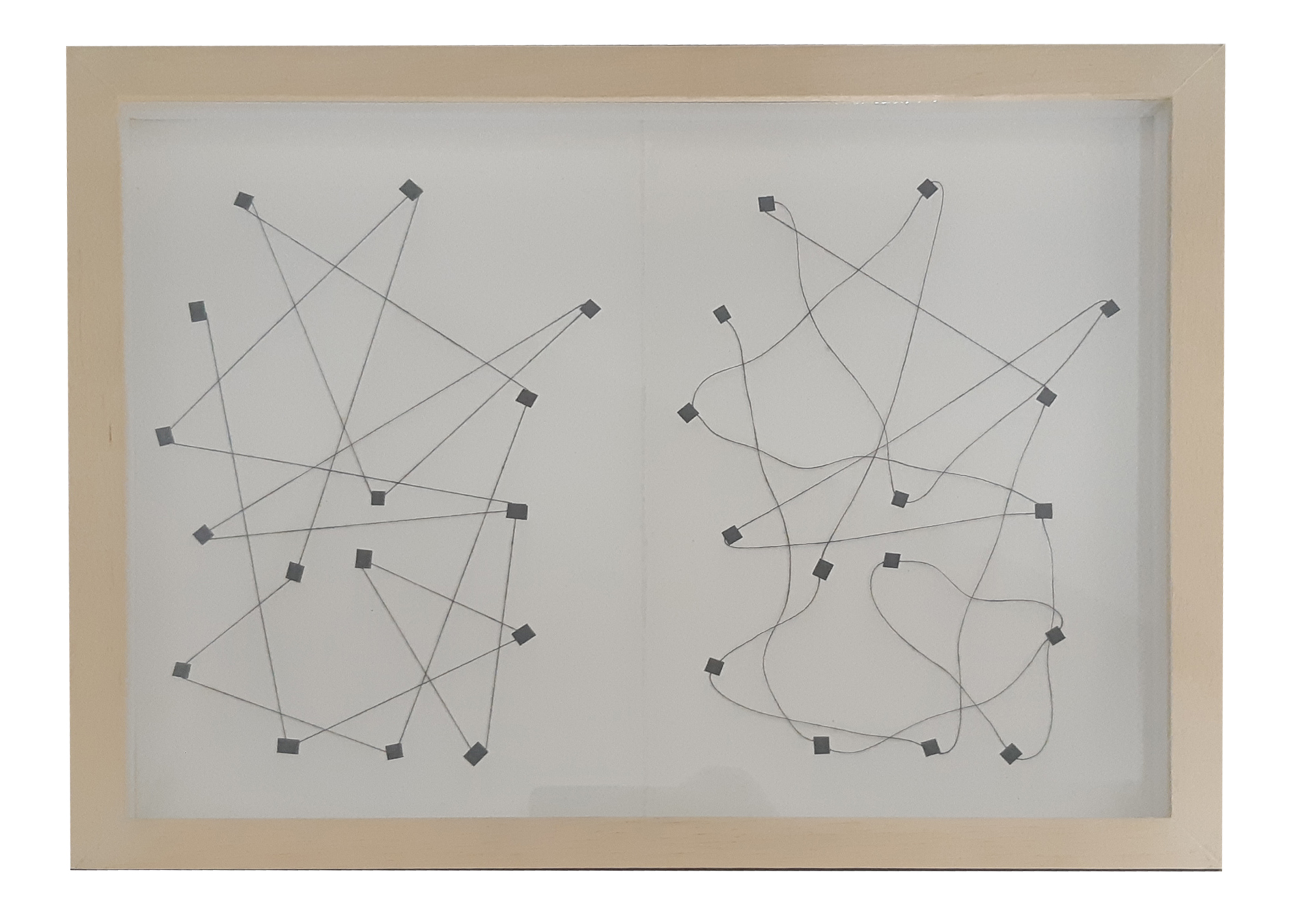 Fernando Soares, Respiração 2, Colagem e linha sobre papel, 33 x 44 cm, 2019