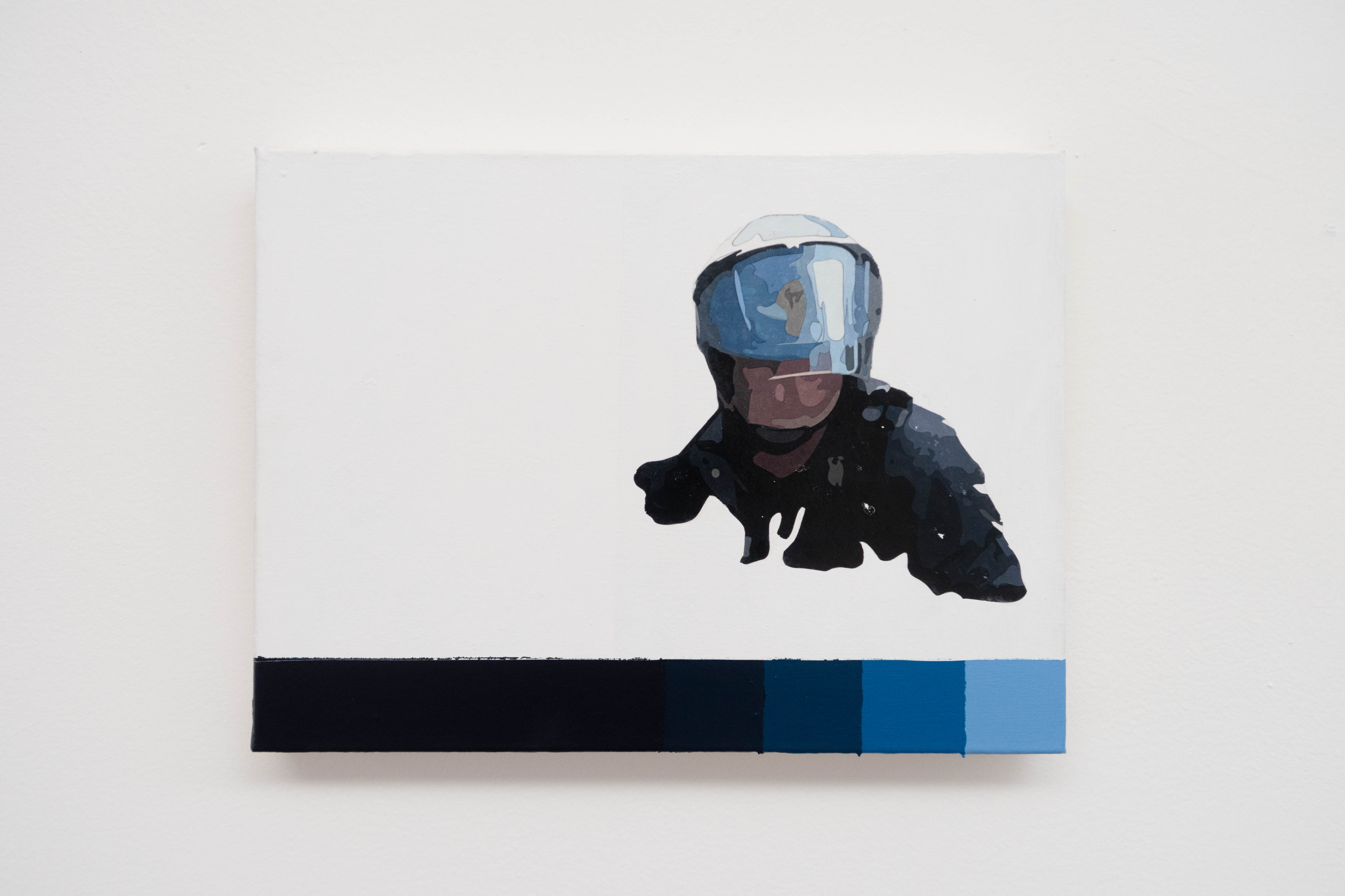 Diego Castro, [A]grid0219, Transferencia fotográfica, tinta acrílica sobre tela, 30 x 50 cm, 2019