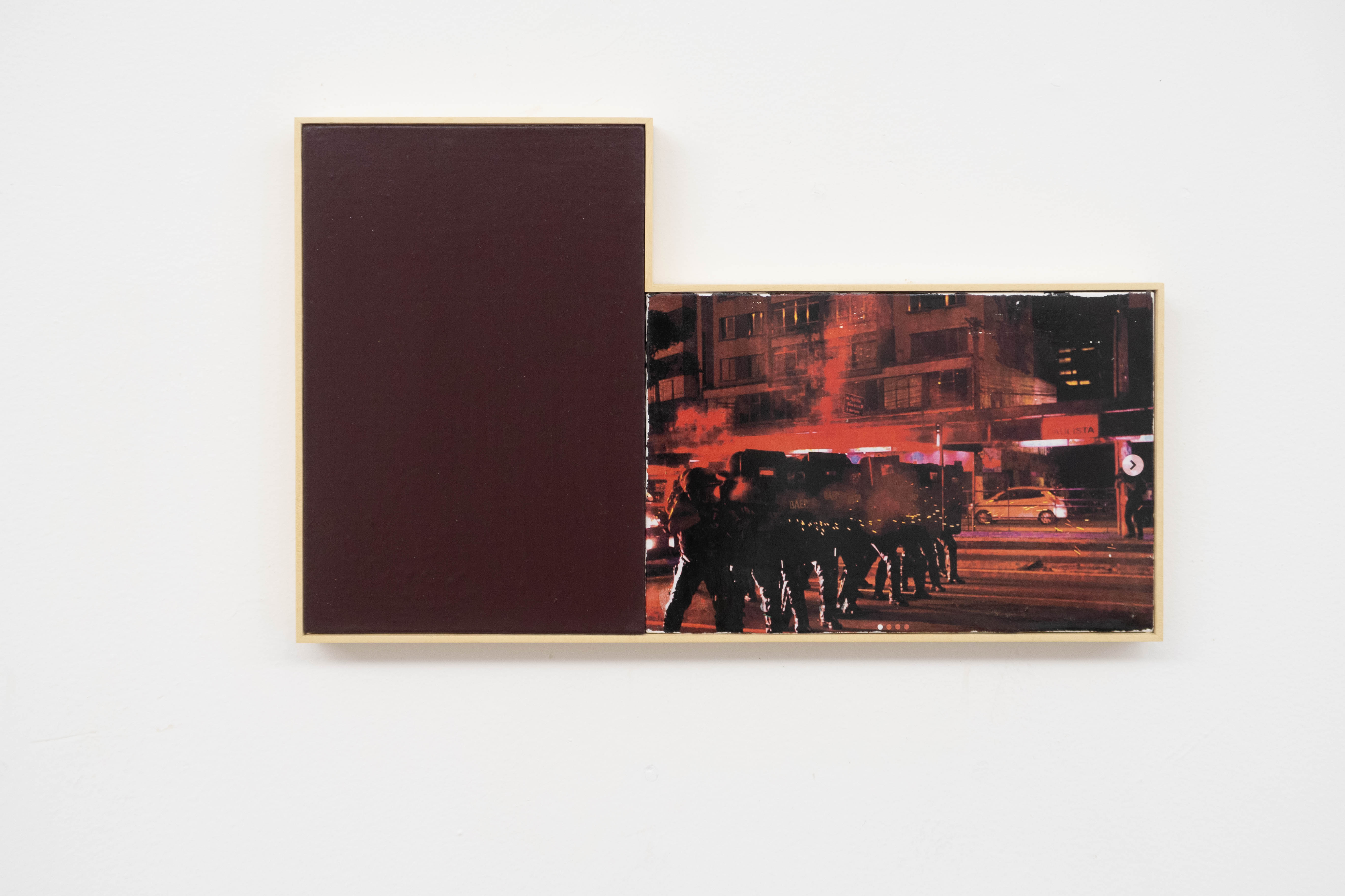 Diego Castro, [A]grid0619, Transferencia fotográfica, tinta acrílica sobre tela, 30 x 50 cm, 2019