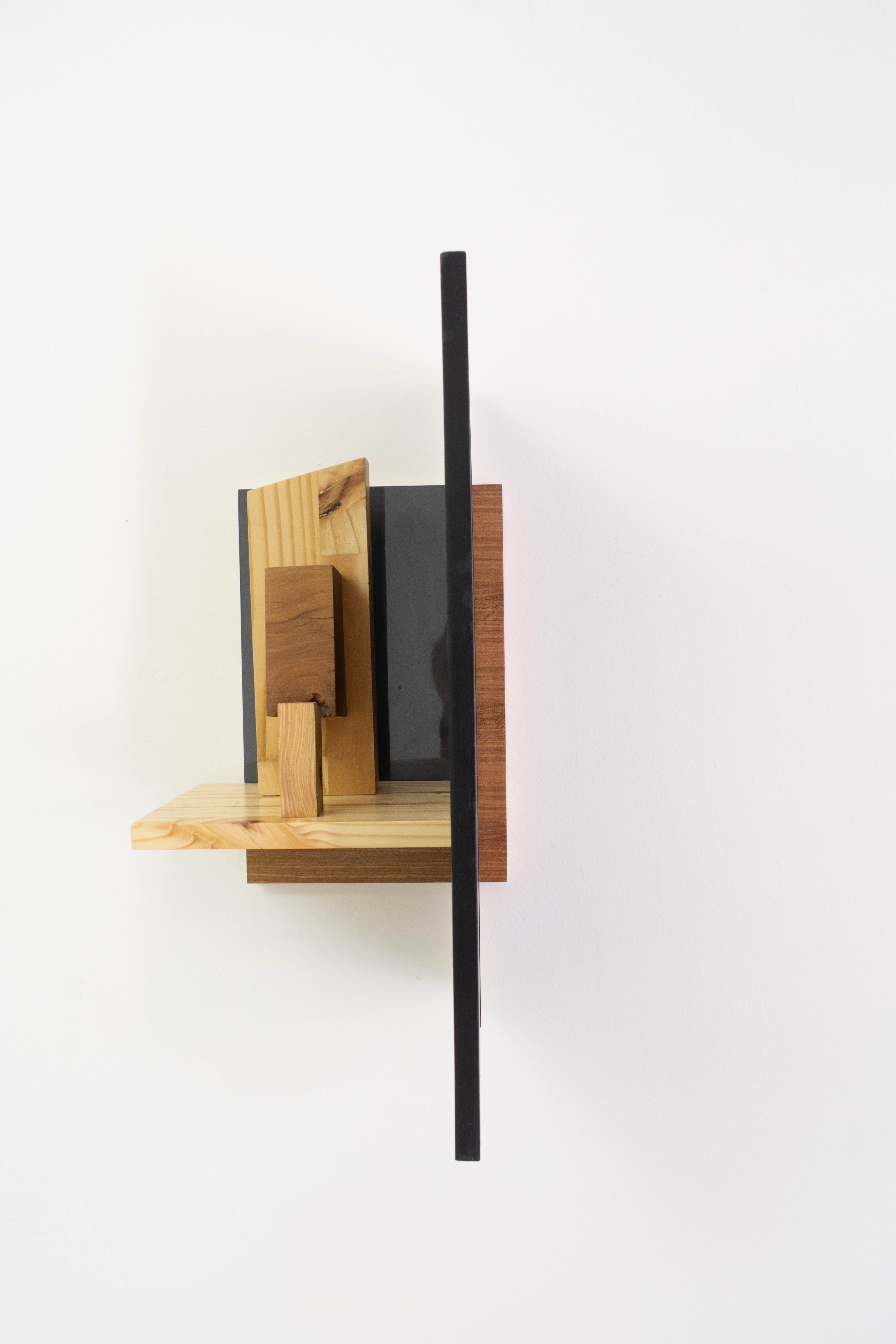 Gustavo Lourenção, Vizinho Informe, Escultura de parede em madeira e MDF, 52 x 25 x 23 cm, 2016