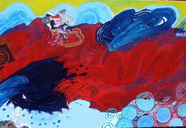 Luiz Aquila, A pintura e a uva, Acrílica sobre tela, 80 x 130 cm, 2010