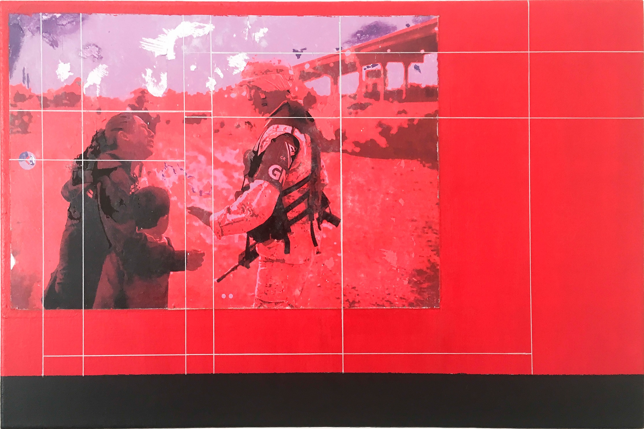 Diego Castro, Front 0119 - Série Front, Transferência fotográfica, tinta acrílica sobre tela, 40 X 60 cm, 2019