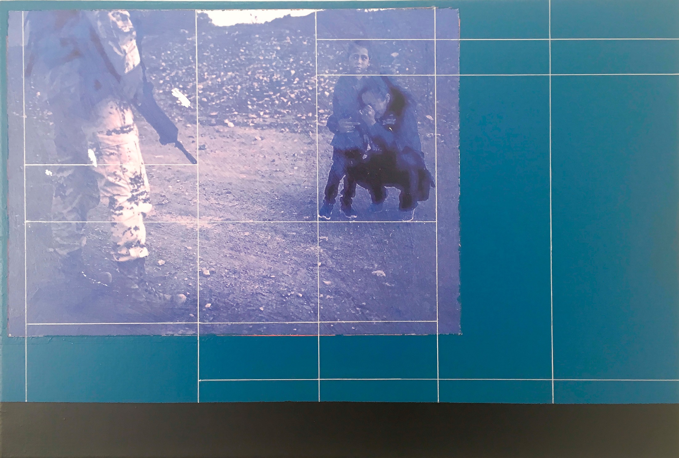 Diego Castro, Front0219 - Série Front, Transferência fotográfica, tinta acrílica sobre tela, 40 X 60 cm, 2019